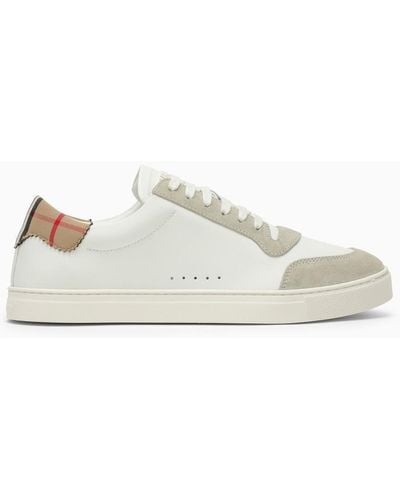 Burberry Trainer With Check Pattern - White