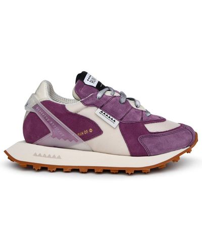 RUN OF Two-tone Suede Blend Trainers - Purple