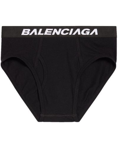 Balenciaga Racer Logo-waistband Briefs - Black