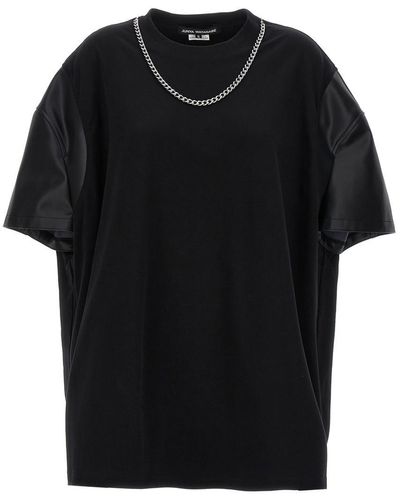 Junya Watanabe Eco-leather Sleeve T-shirt - Black