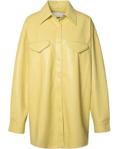 Nanushka 'kaysa' Lime Polyurethane Shirt - Yellow