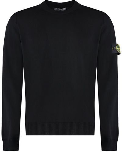 Stone Island Crew-neck Wool Sweater - Black