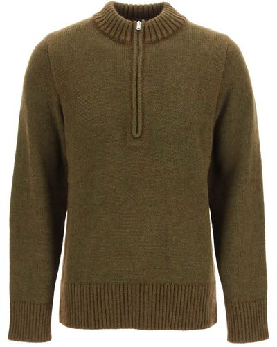 Maison Margiela Half Zip Sweater - Green