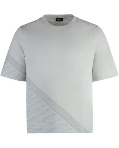 Fendi Cotton Crew-neck T-shirt - Grey