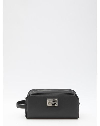 Dolce & Gabbana Calfskin And Nylon Toiletry Bag - Black