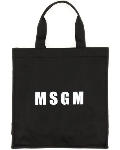 MSGM Tote Bag With Logo - Black