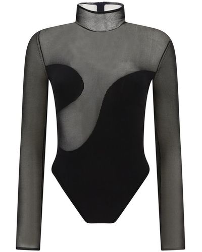 Nensi Dojaka Asymmetric Line Bodysuit - Gray