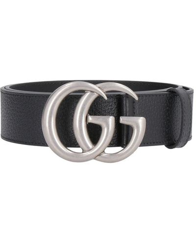 Gucci Belt With Double G Buckle - Grey