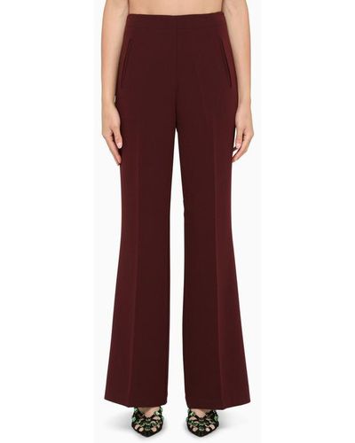 Roland Mouret Brown Palazzo Trousers - Red
