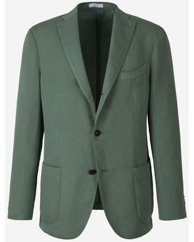 Boglioli Cotton And Linen Blazer - Green