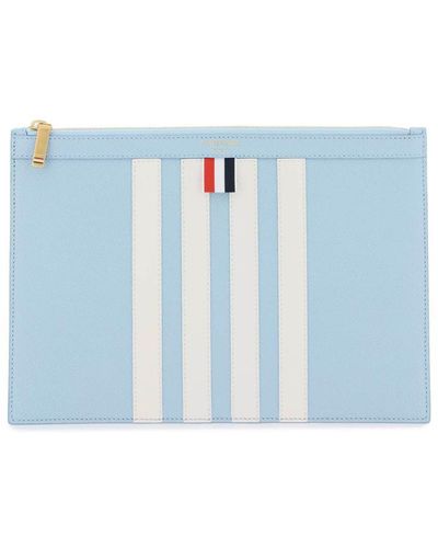 Thom Browne 4 Bar Pouch - Blue