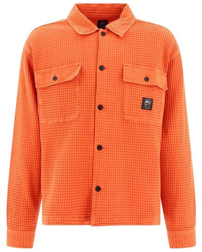 Brain Dead "waffle" Shirt - Orange