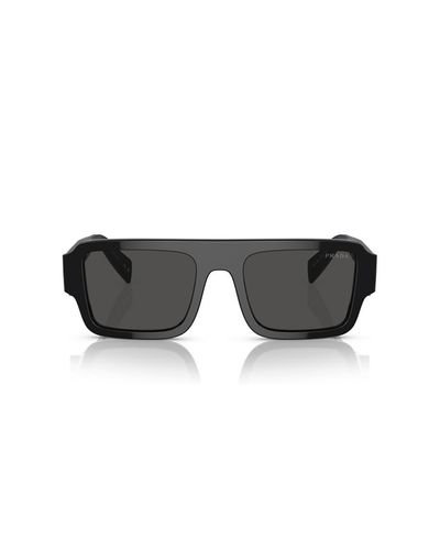 Prada Pr A05s Rectangle-frame Acetate Sunglasses - Grey