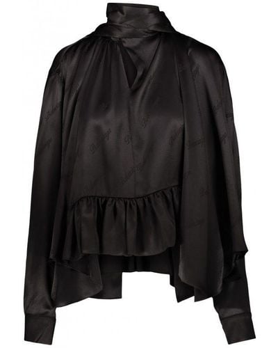 Balenciaga hooded pussycat-bow blouse - Black