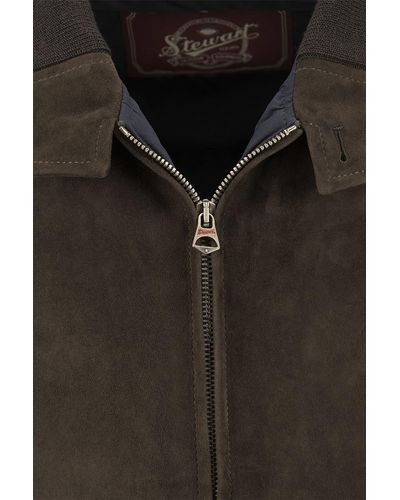 Stewart Suede Leather Jacket - Brown