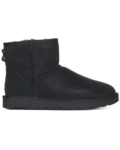 UGG Classic Mini Suede And Shearling Ankle Boots - Black