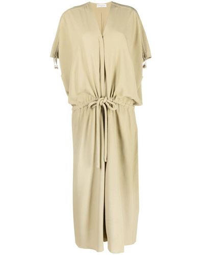 Veronique Leroy Silk-crepe Gather Dress Clothing - Natural