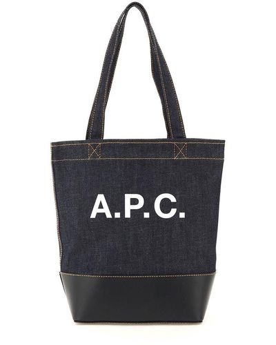 A.P.C. Axel Small Denim Tote Bag - Black