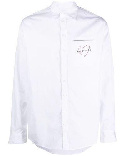 DSquared² Logo-print Button-up Shirt - White