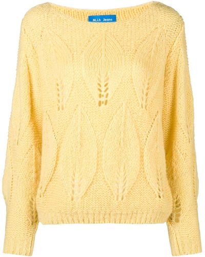 M.i.h Jeans Lacey Leaf Knit Jumper - Yellow
