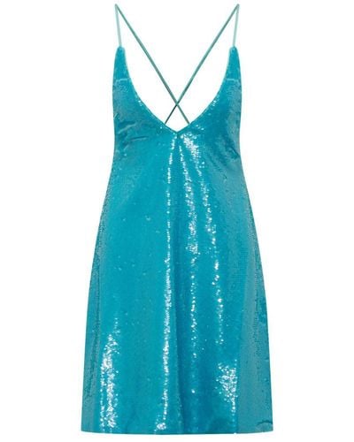 Ganni Sequined Mini Dress - Blue