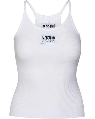 Moschino Jeans White Viscose Blend Tank Top
