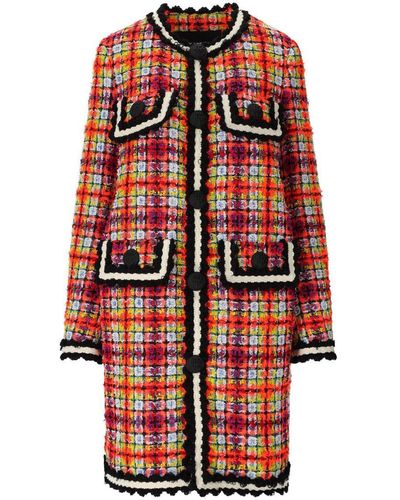 DSquared² Acid Bouclé Coat - Red