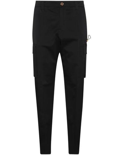 Versace Black Cotton Cargo Trousers