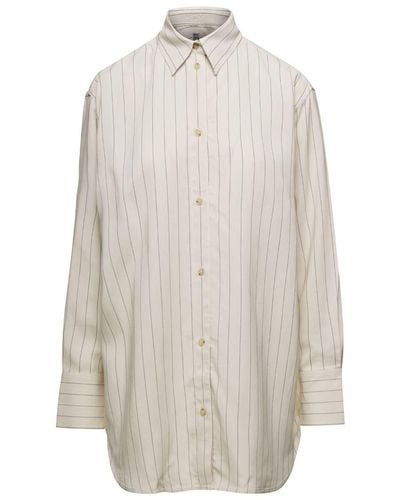 Totême Relaxed Pinstriped Shirt - White
