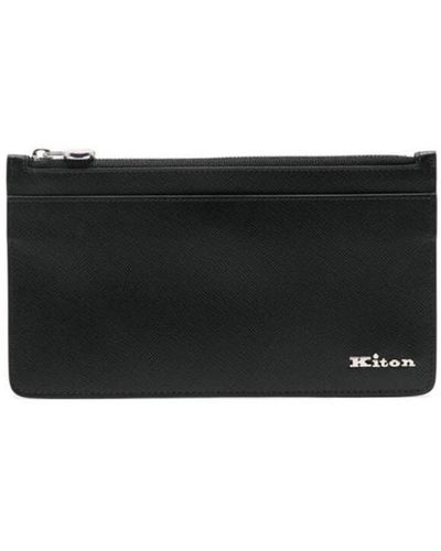 Kiton Logo-lettering Leather Wallet - White