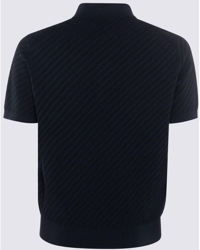 Brioni Cotton Blend Polo Shirt - Black