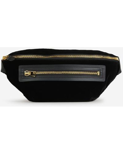 Tom Ford Contrast Velvet Belt Bag - Black