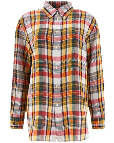 Polo Ralph Lauren Plaid Long-sleeve Linen Shirt - Multicolour