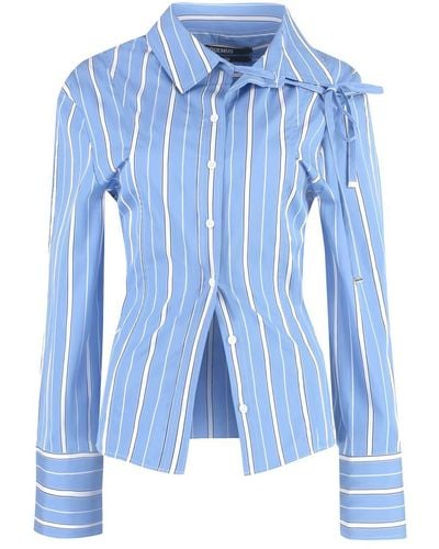 Jacquemus 'la Chemise Ruban' Cotton Shirt - Blue