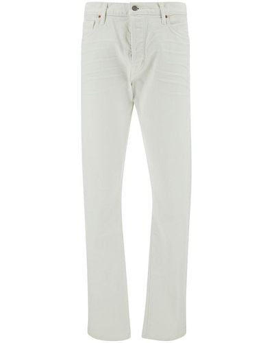 Tom Ford Slim Five-Pocket Style Jeans With Branded Button - Grey