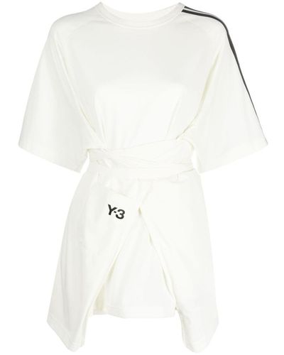 Y-3 Sail Closure Logo-print T-shirt - White