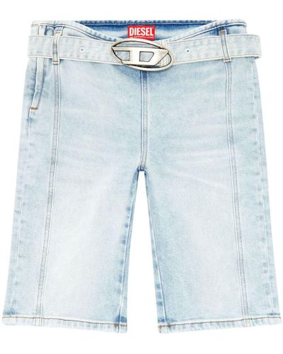 DIESEL De-Ginny-S Cycling Shorts With Logo Buckle - Blue