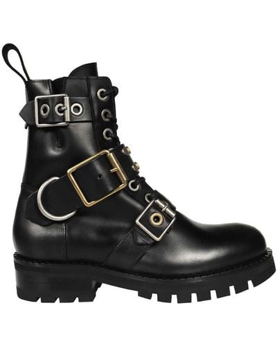 Vivienne Westwood Leather Combat Boots - Black