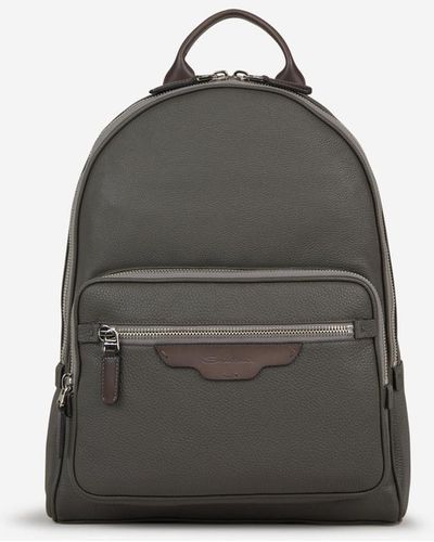 Santoni Bicolor Leather Backpack - Multicolor