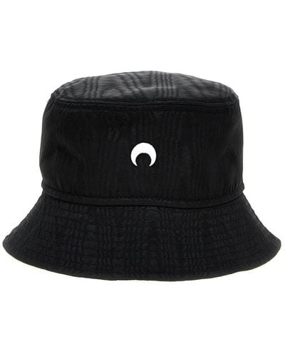 Marine Serre Logo Embroidery Bucket Hat - Black