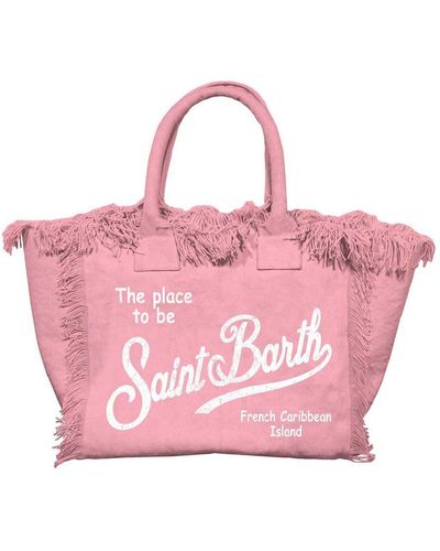 Saint Barth Colette Canvas Beach Bag - Pink