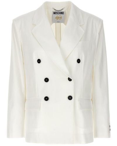 Moschino Double-breasted Blazer Blazer And Suits - Natural
