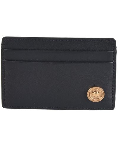 Versace Medusa Biggie Leather Card Holder - Black