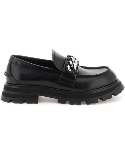 Alexander McQueen Chain Penny Loafers - Black