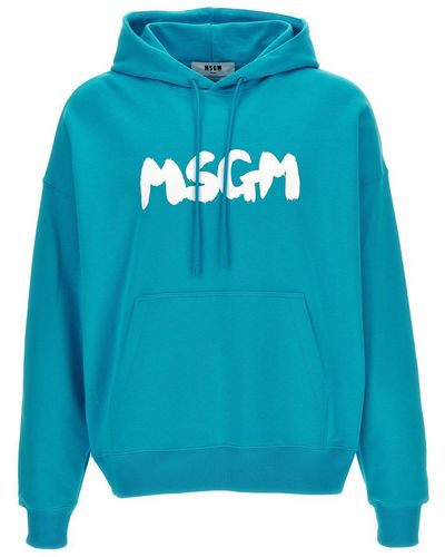 MSGM Logo Brush Sweatshirt - Blue