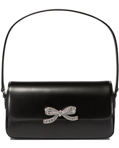 Self Portrait Black Leather Curved Shoulder Bag Shoulder Bags 300044845blk main image 1