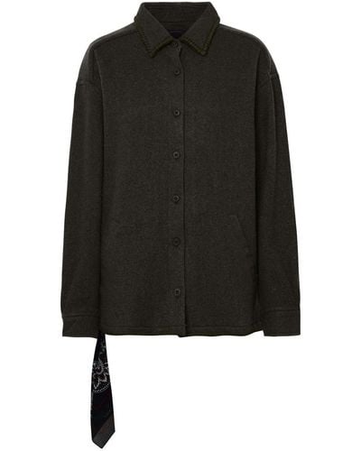 Destin 'avila' Brown Cashmere Blend Shirt - Black