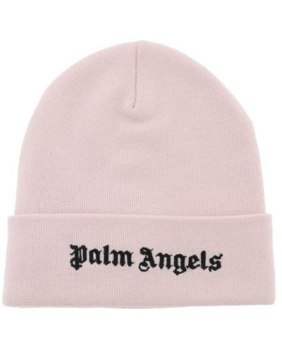 Palm Angels Beanie With Logo - Pink