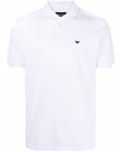 Emporio Armani Logo Cotton Polo Shirt - White
