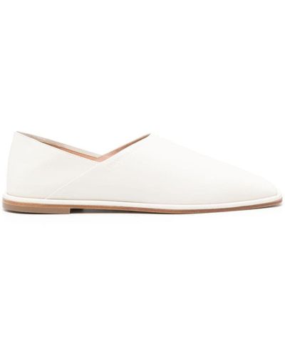 Emporio Armani Leather Ballet Flats - White